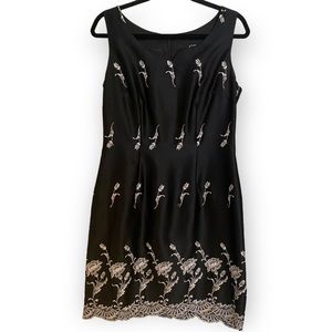 Vintage Caren Désirée Satin Mini Dress 90’s Embroidered Size 10